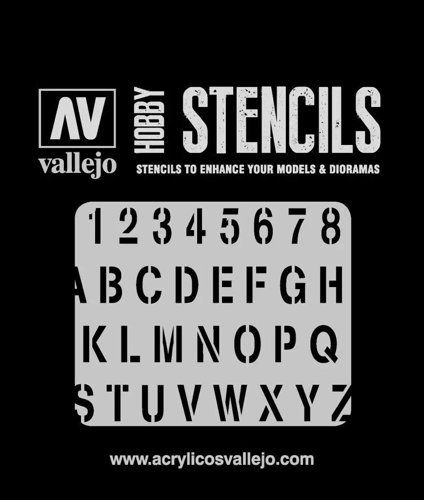 STENCIL STLET002 STAMP FONT