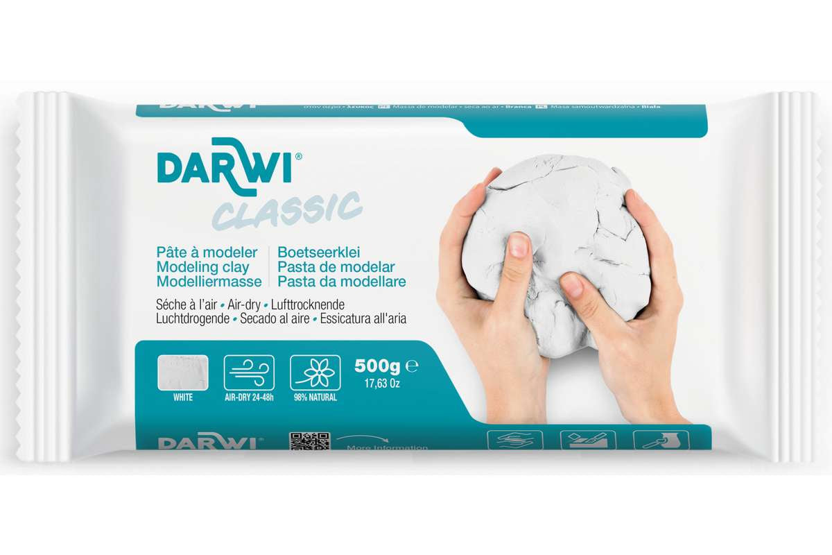 Darwi modellermasse 500g hvid