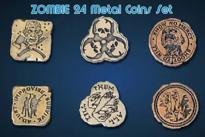 ZOMBIE METAL COINS SET (24)