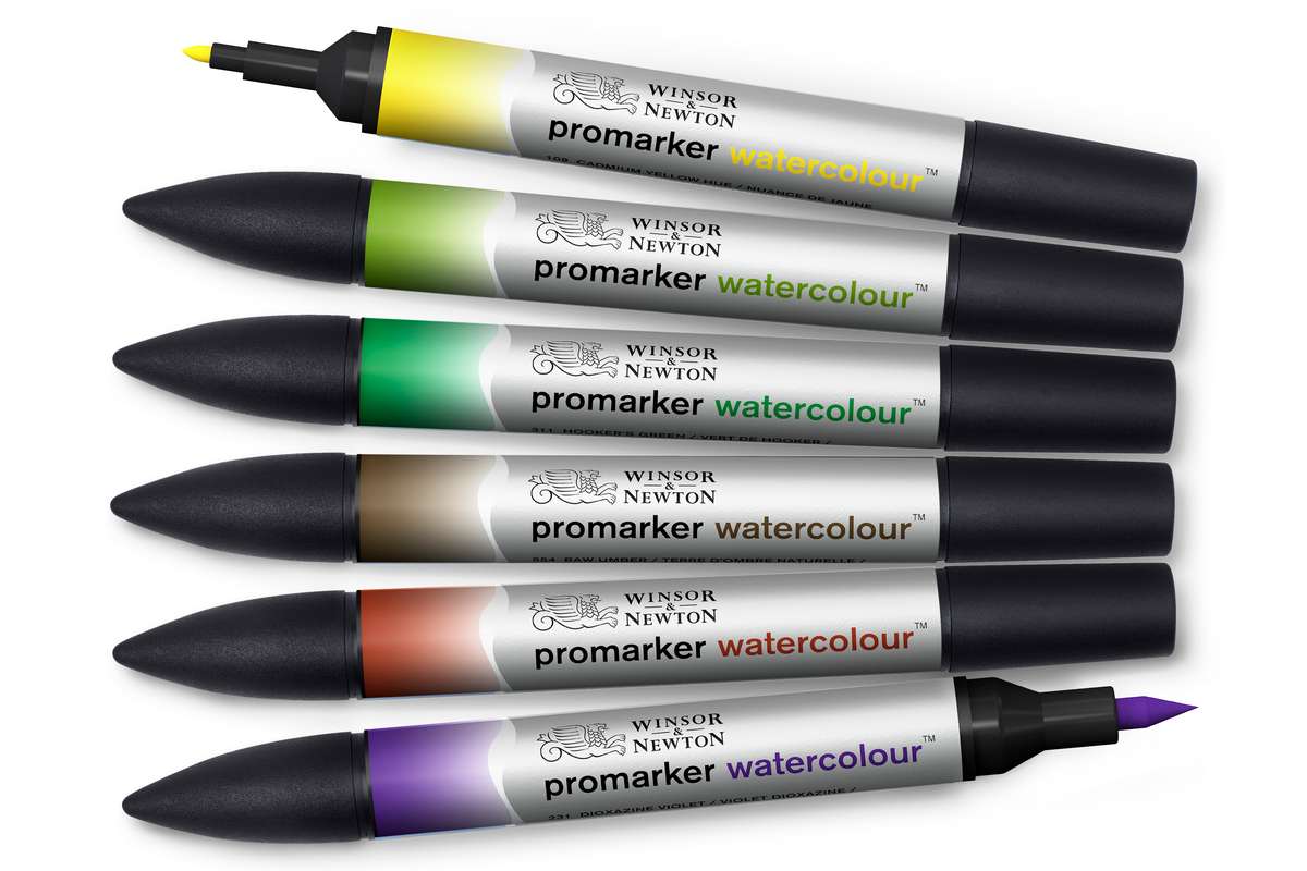 Watercolour marker foliage tones 6pcs