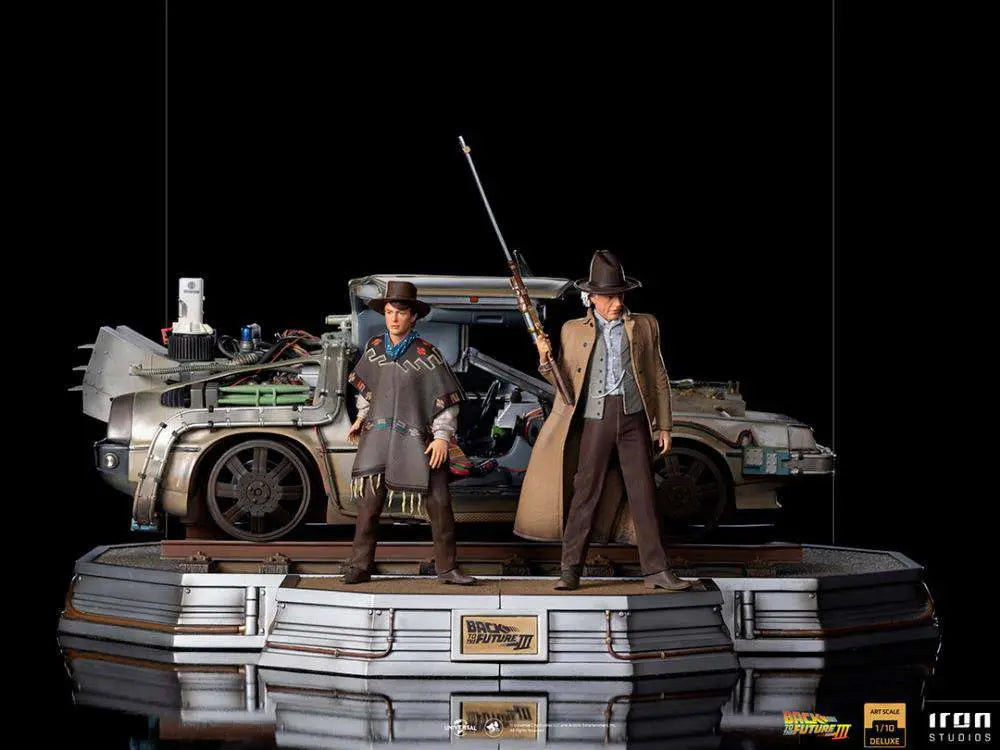 BTTF III DELOREAN + STATUE 1/10 SET