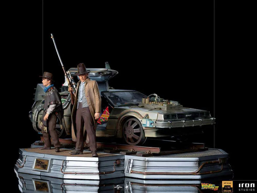 BTTF III DELOREAN + STATUE 1/10 SET