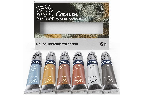 Cotman watercolour 8ml metallic set 6pcs ass.