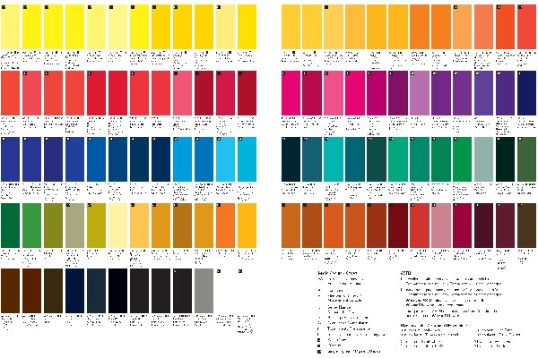 Proff. watercolour colour chart - hand made