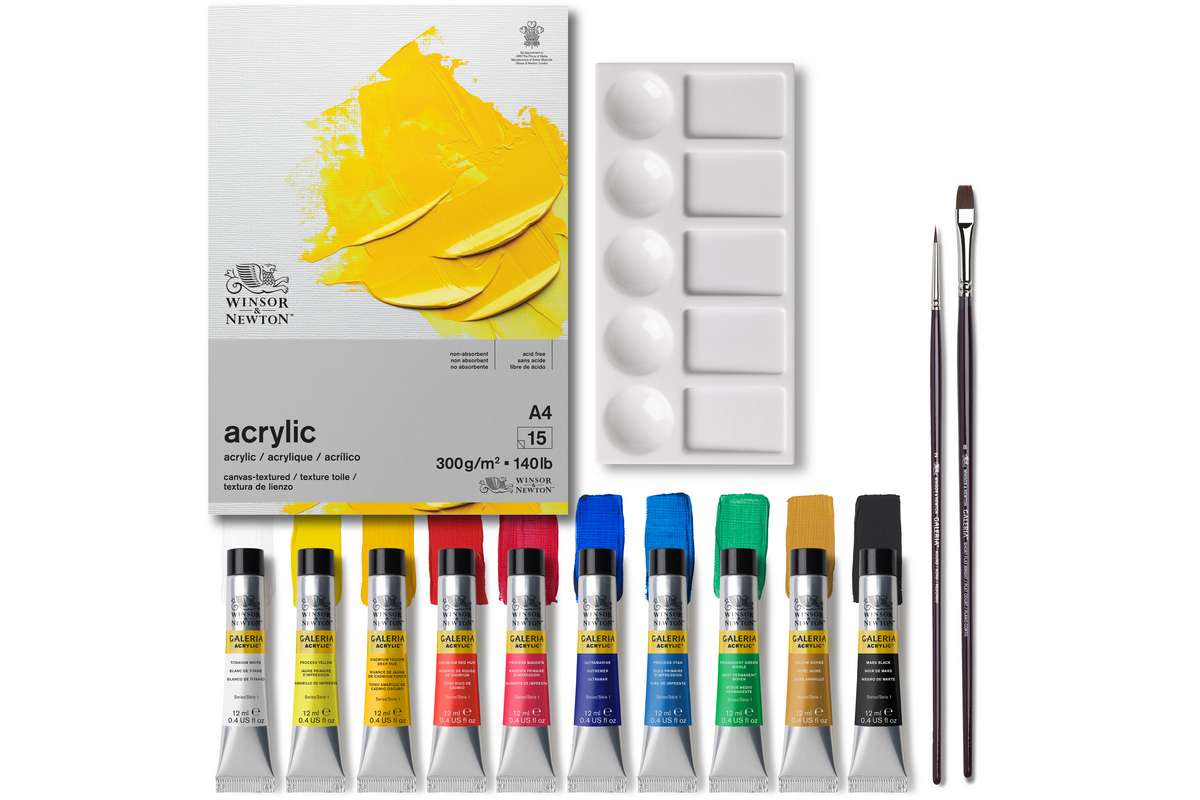 Galeria acrylic cardboard set 10x12ml +accessories