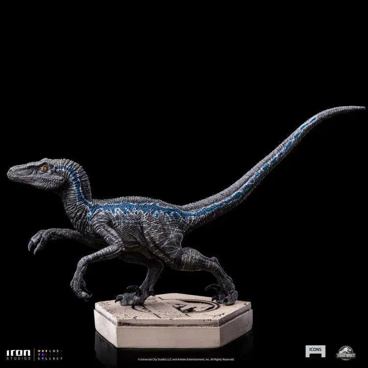 JW ICONS VELOCIRAPTOR BLUE STATUE