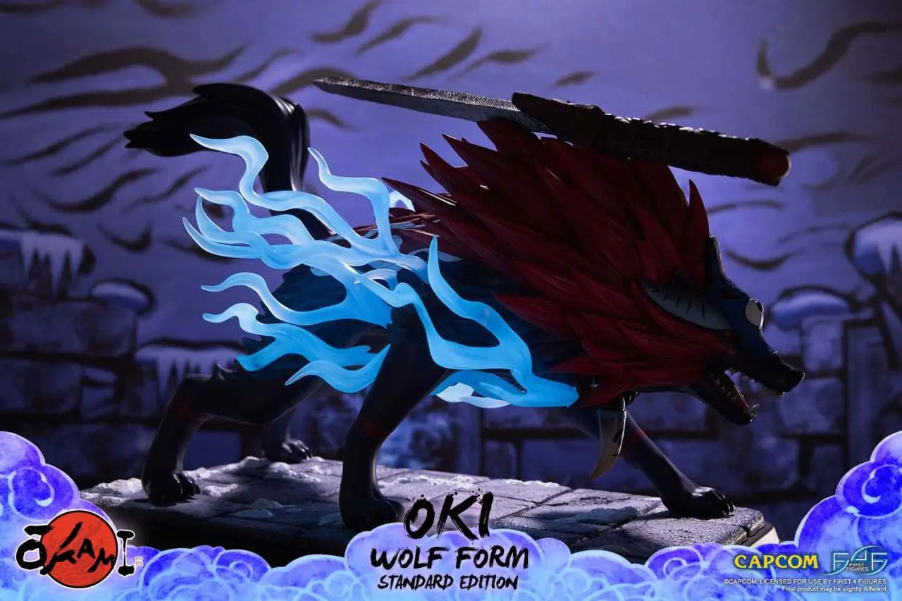 OKAMI OKI WOLF FROM RESIN STATUE