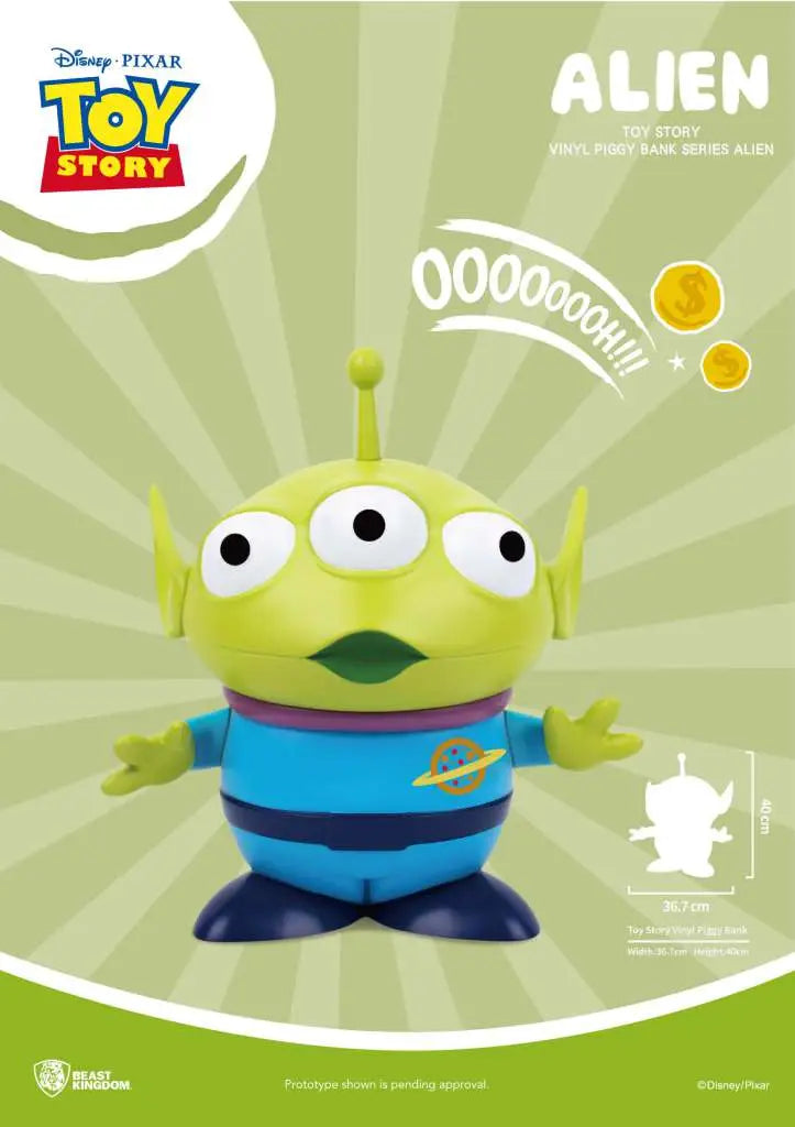 TOY STORY LARGE VINYL PIGGY BANK ALIEN