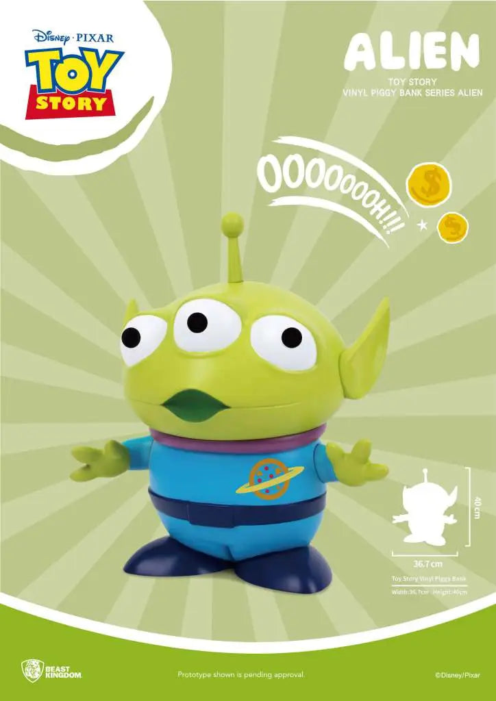 TOY STORY LARGE VINYL PIGGY BANK ALIEN