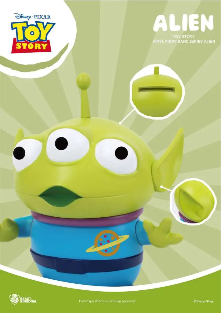 TOY STORY LARGE VINYL PIGGY BANK ALIEN