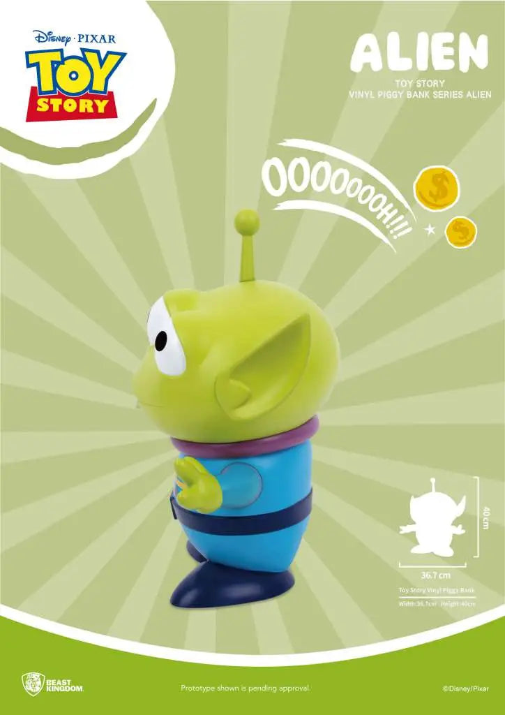 TOY STORY LARGE VINYL PIGGY BANK ALIEN