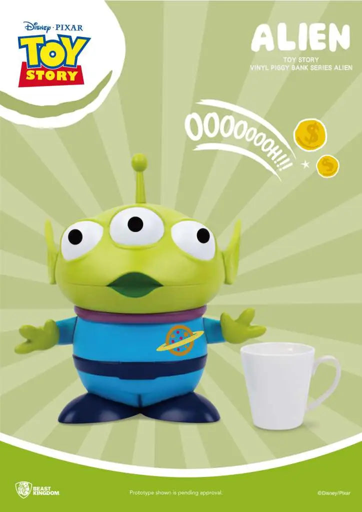 TOY STORY LARGE VINYL PIGGY BANK ALIEN