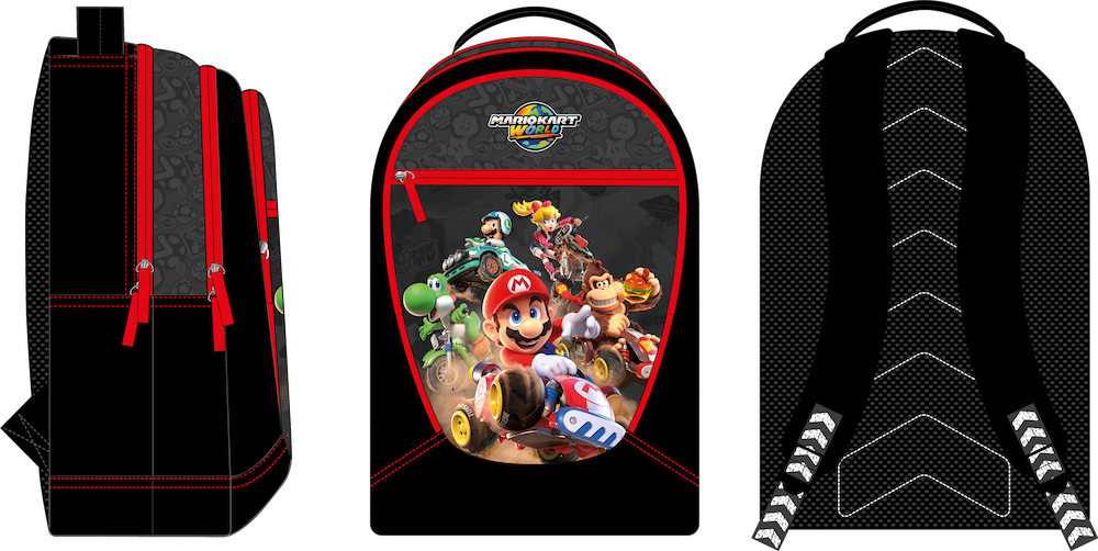 MARIO KART WORLD - 3 Compartiments BackPack '32x45x18cm'