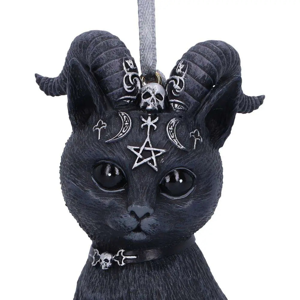 PAWZUPH BLACK HORNED CAT HANGING ORNAMENT