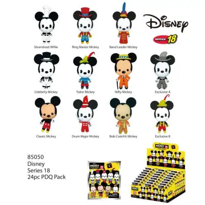 DISNEY MICKEY THROUGH THE YEAR BAG CLIP BLIND BOX DISPLAY (24)