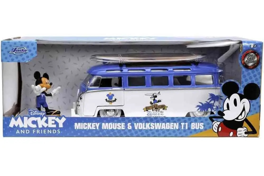Mickey Mouse - 1967 Volkswagen T1 Bus With Mickey - 1:24 Die-Cast Model