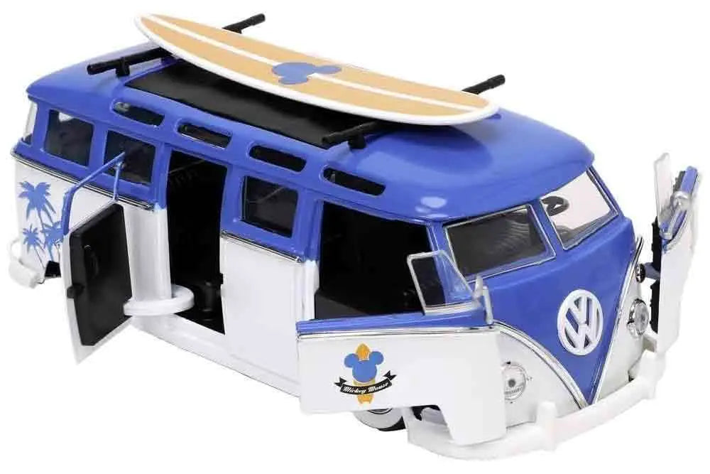Mickey Mouse - 1967 Volkswagen T1 Bus With Mickey - 1:24 Die-Cast Model