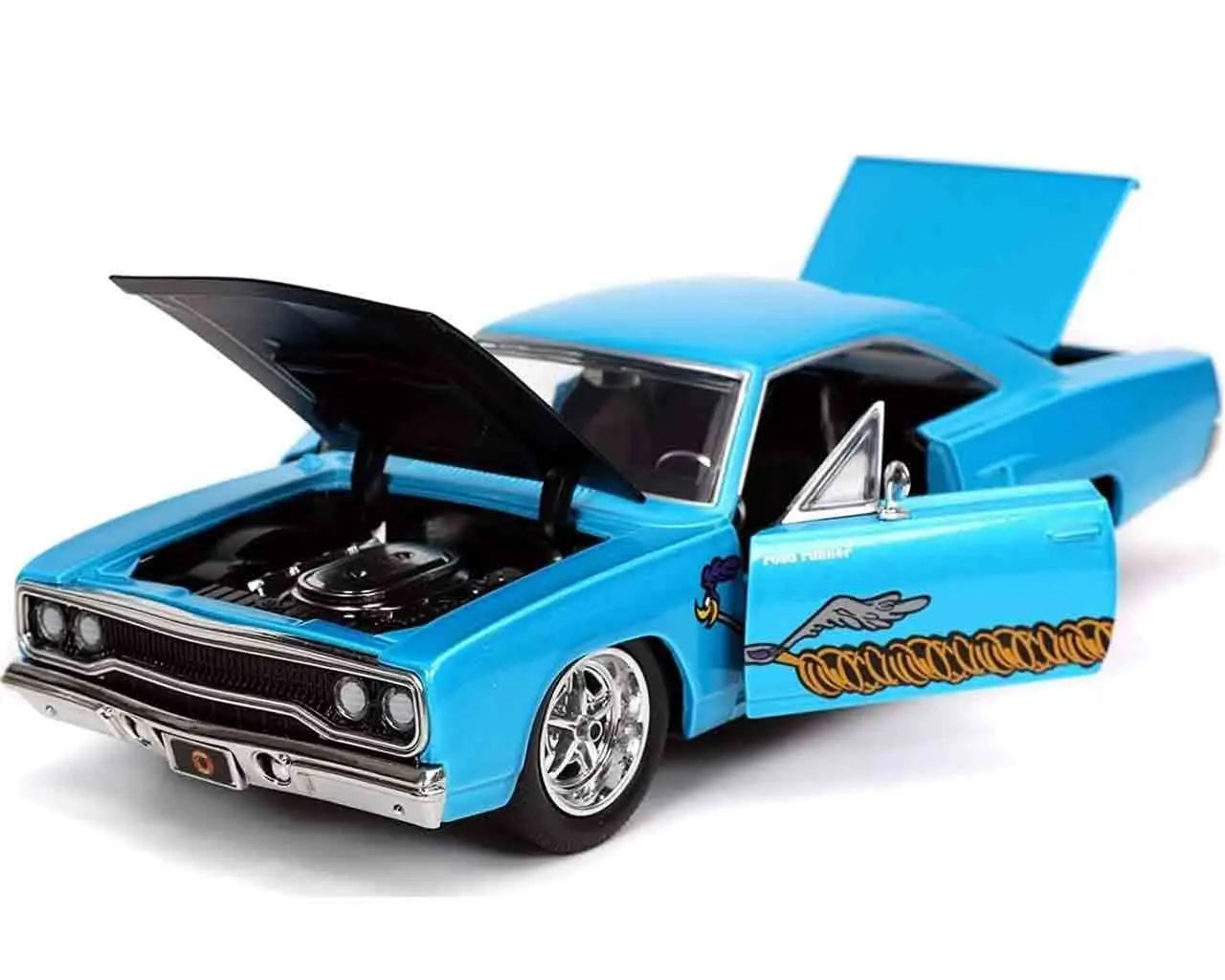 Looney Toones - 1970 Playmouth Roadrunner with Wile E. Coyote - 1:24 Die-Cast Model