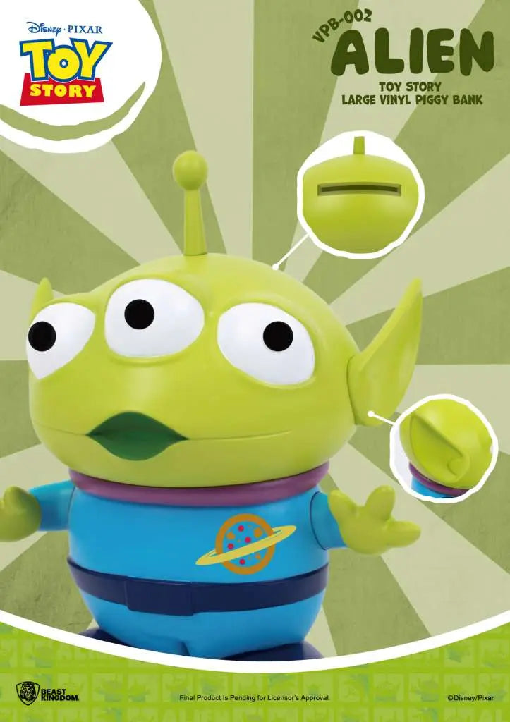 TOY STORY LARGE VINYL PIGGY BANK ALIEN