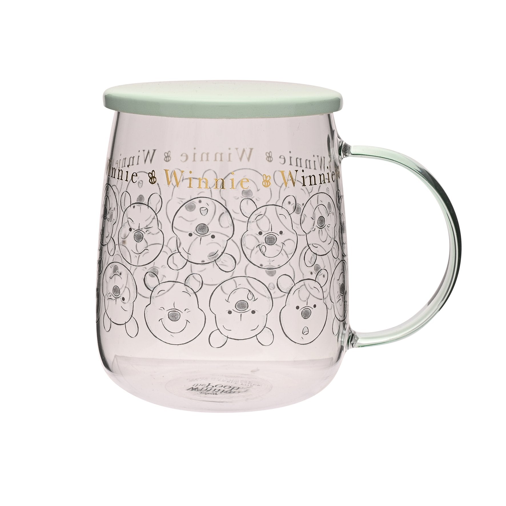 DISNEY - Winnie - Glass Mug with Lid 18oz