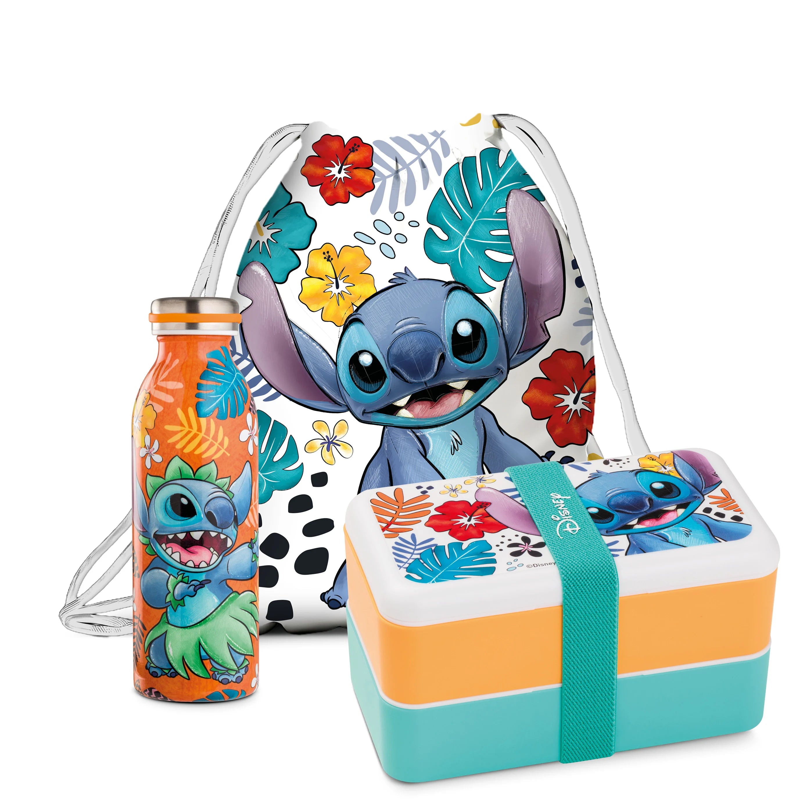 STITCH - Set - Bottle + Lunch Box +  String Bag