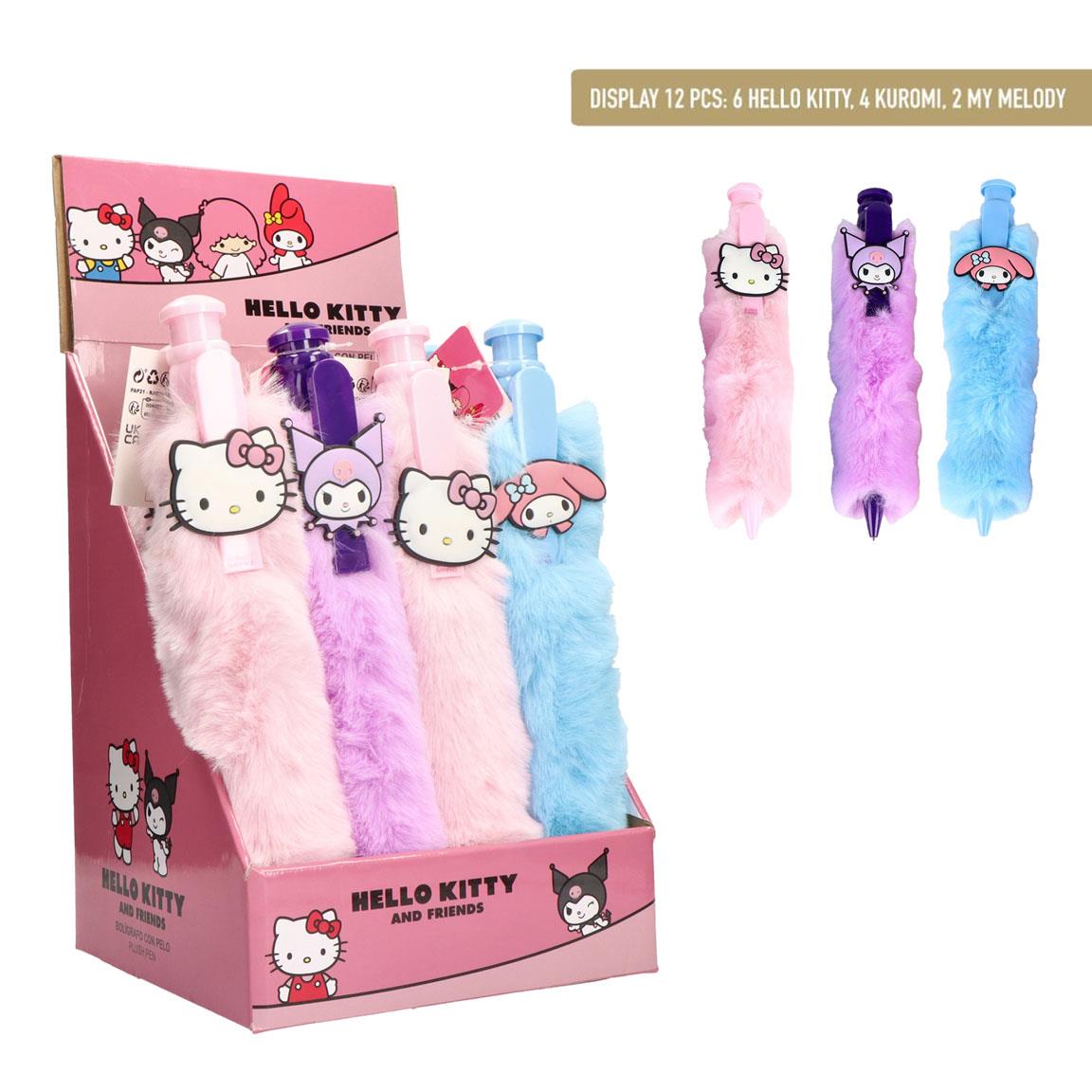 HELLO KITTY & Friends - Display of 12 Giant Fluffy Pen
