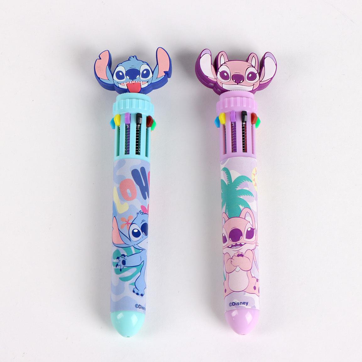 STITCH & ANGEL - Display de 16 Ball-Pen with 10 changing colors