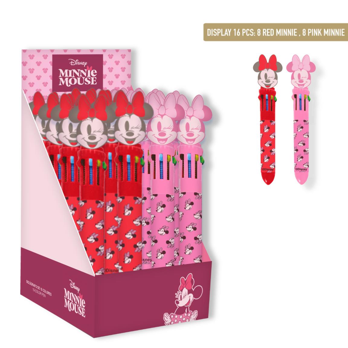 MINNIE - Display de 16 Ball-Pen with 10 changing colors