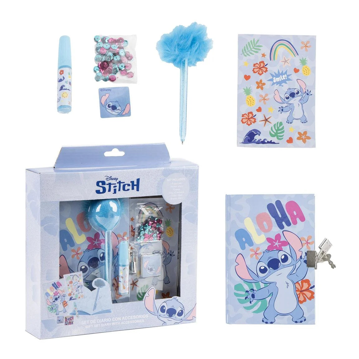 STITCH - Stationery Set - Diary + accessories 6pc.