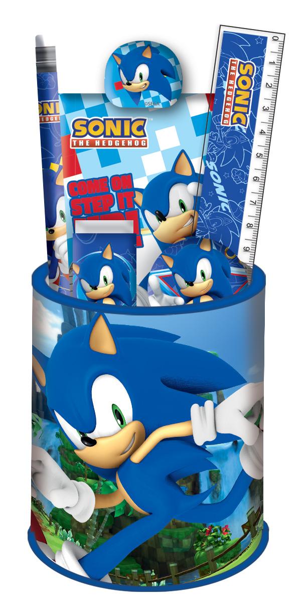 SONIC - Stationery Set + Pencil Pot - 7pc.