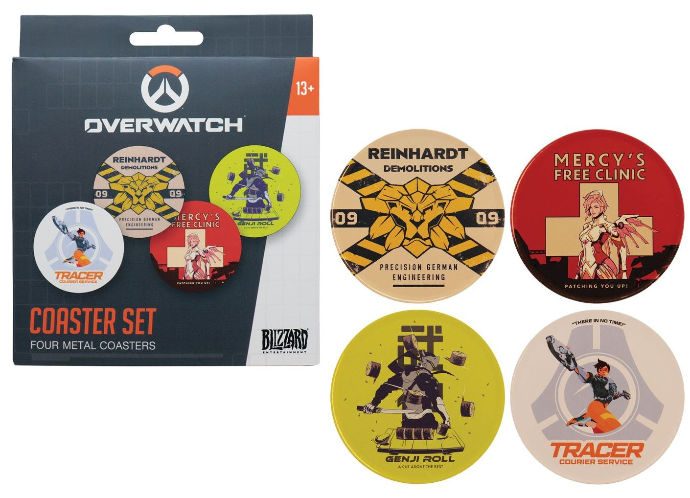 OVERWATCH - 4 Embossed Metal Coasters