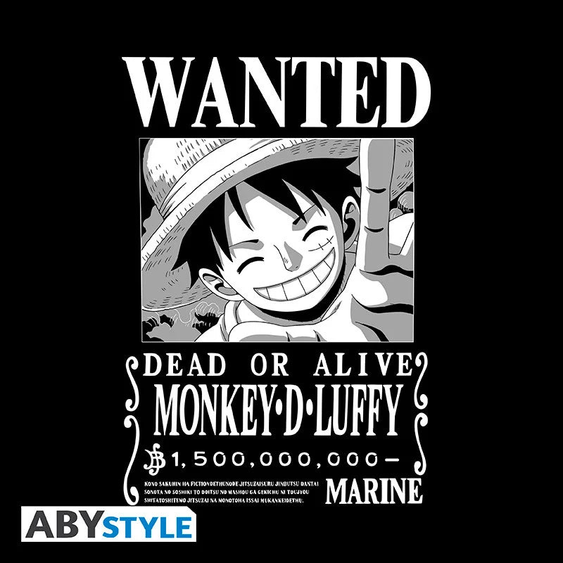 ONE PIECE - T-Shirt Wanted Luffy Unisex Black (XS)