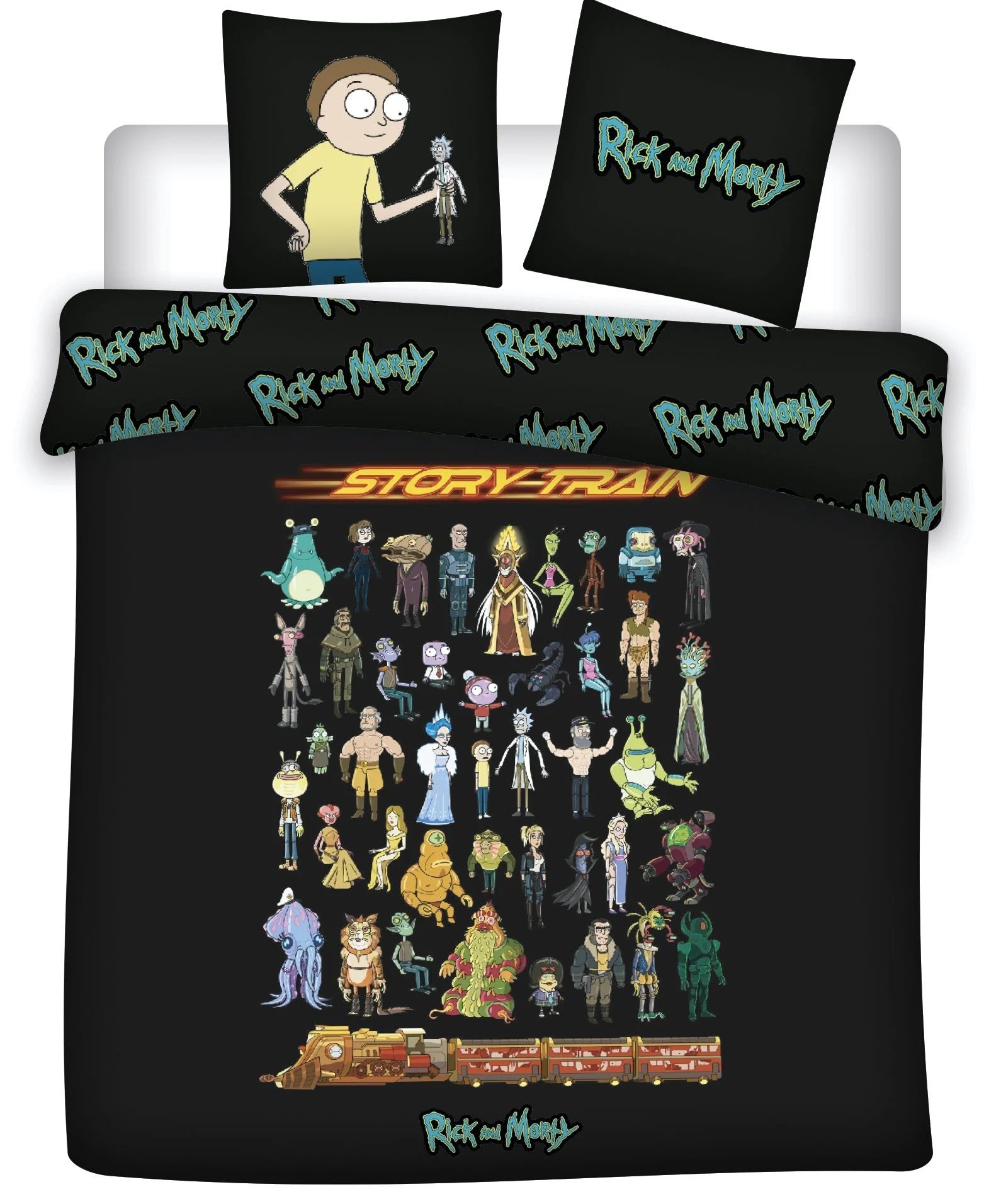 RICK & MORTY - Duvet Cover 240x220cm - Story Train '100% Coton'
