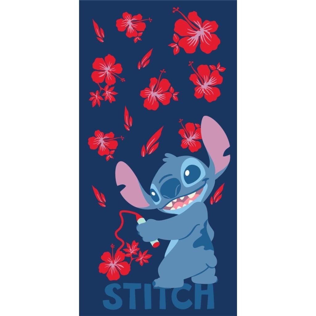 DISNEY - Stitch "Flowers" - Beach Towel 100% Cotton - 70x140cm