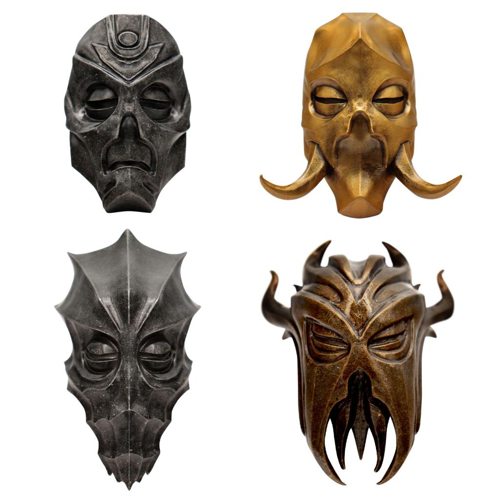 ELDER SCROLLS V SKYRIM -Set 4 Masques de Prêtre Dragon Edition Limitée