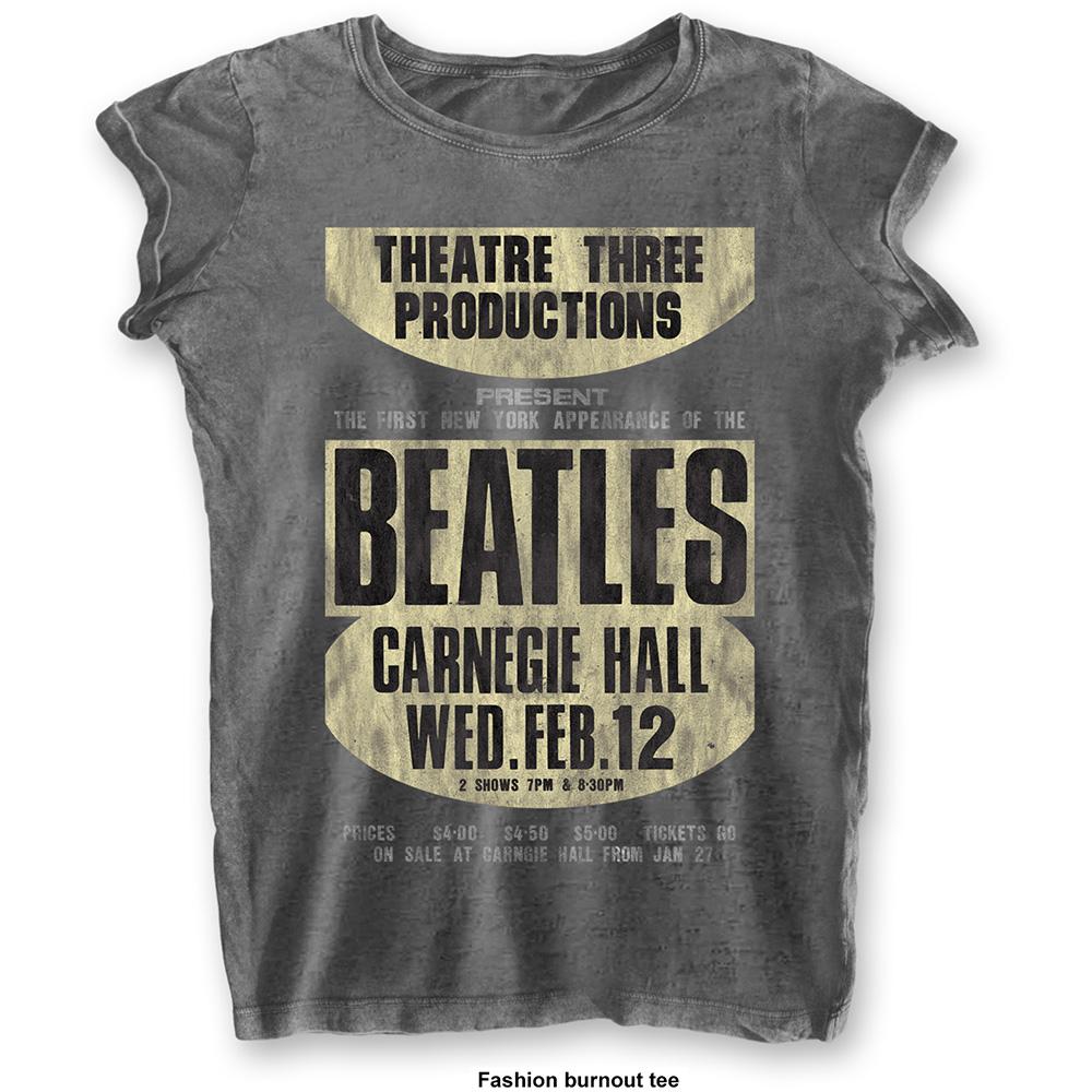 THE BEATLES - T-Shirt BurnOut Col - Carnegie Hall - Woman (XL)