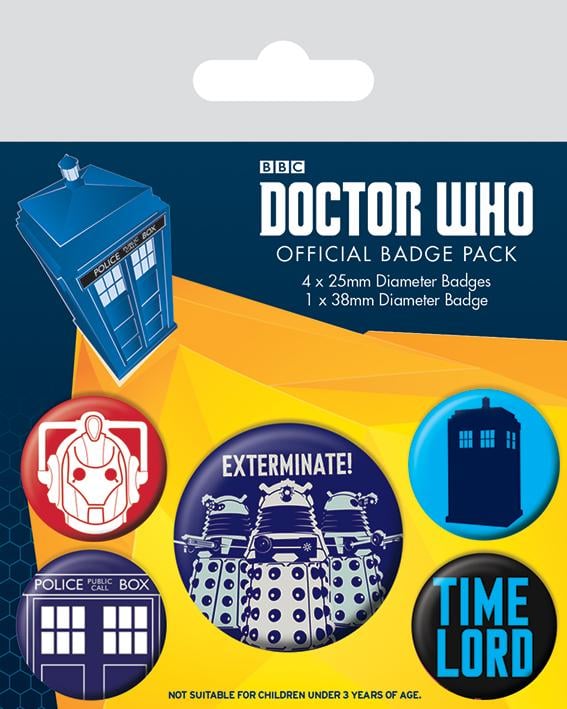 DOCTOR WHO - Pack 5 Badges - Exterminate