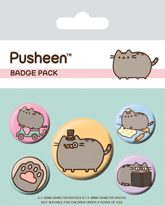 PUSHEEN - Pack 5 Badges - Fancy