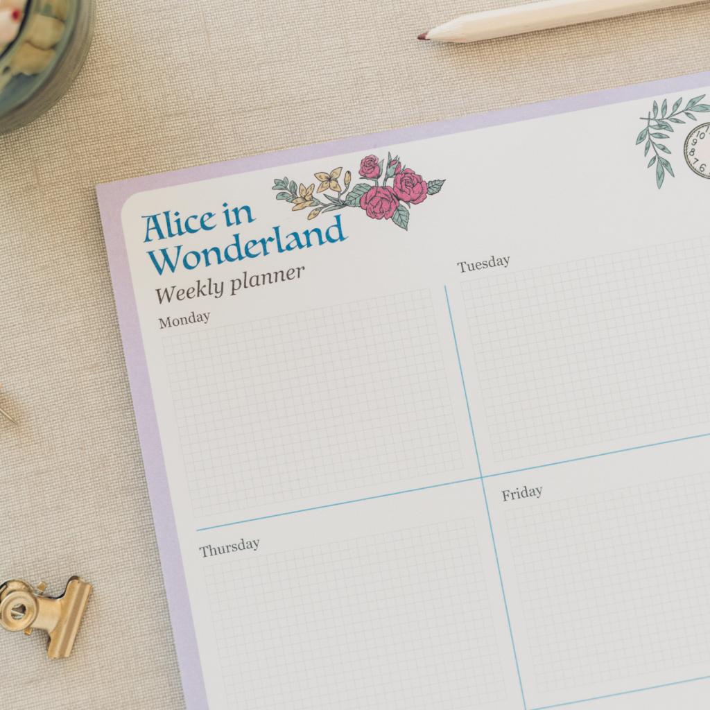 ALICE - Weekly Planner - A4 Bloc Note