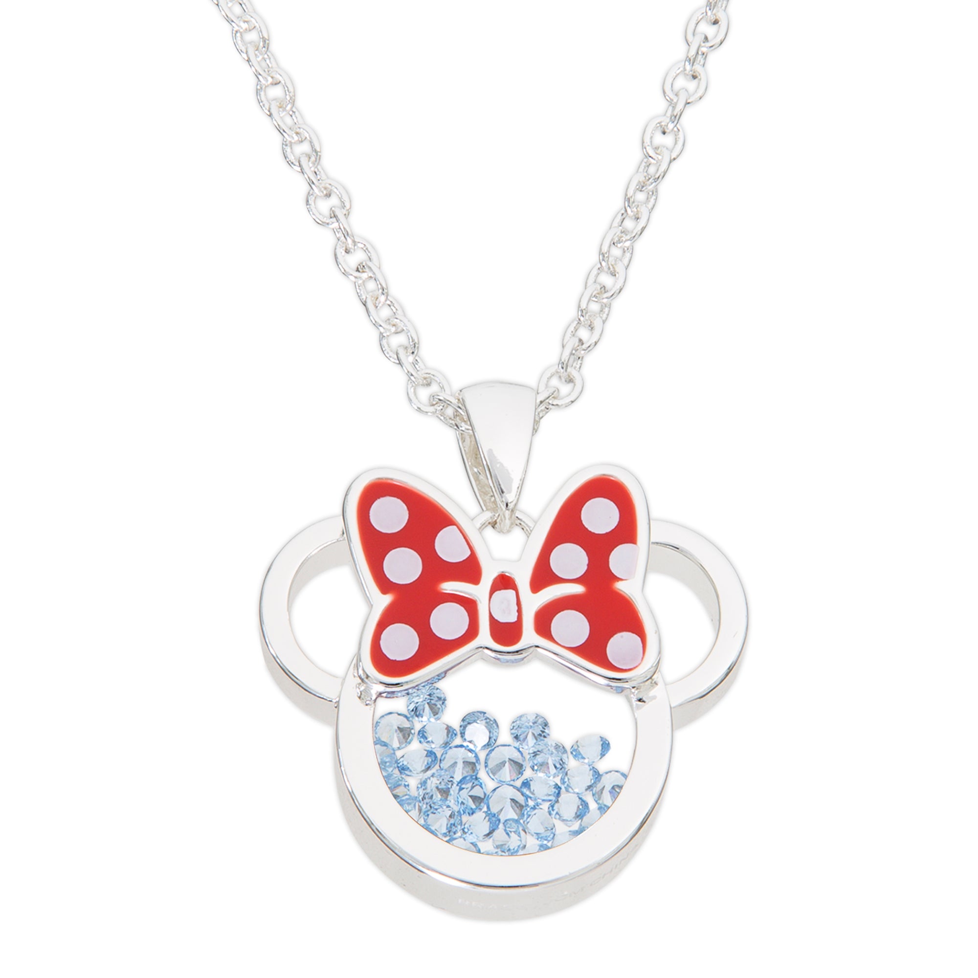 MINNIE - Birthstone Floating Stone Necklace in Silver Plated- December