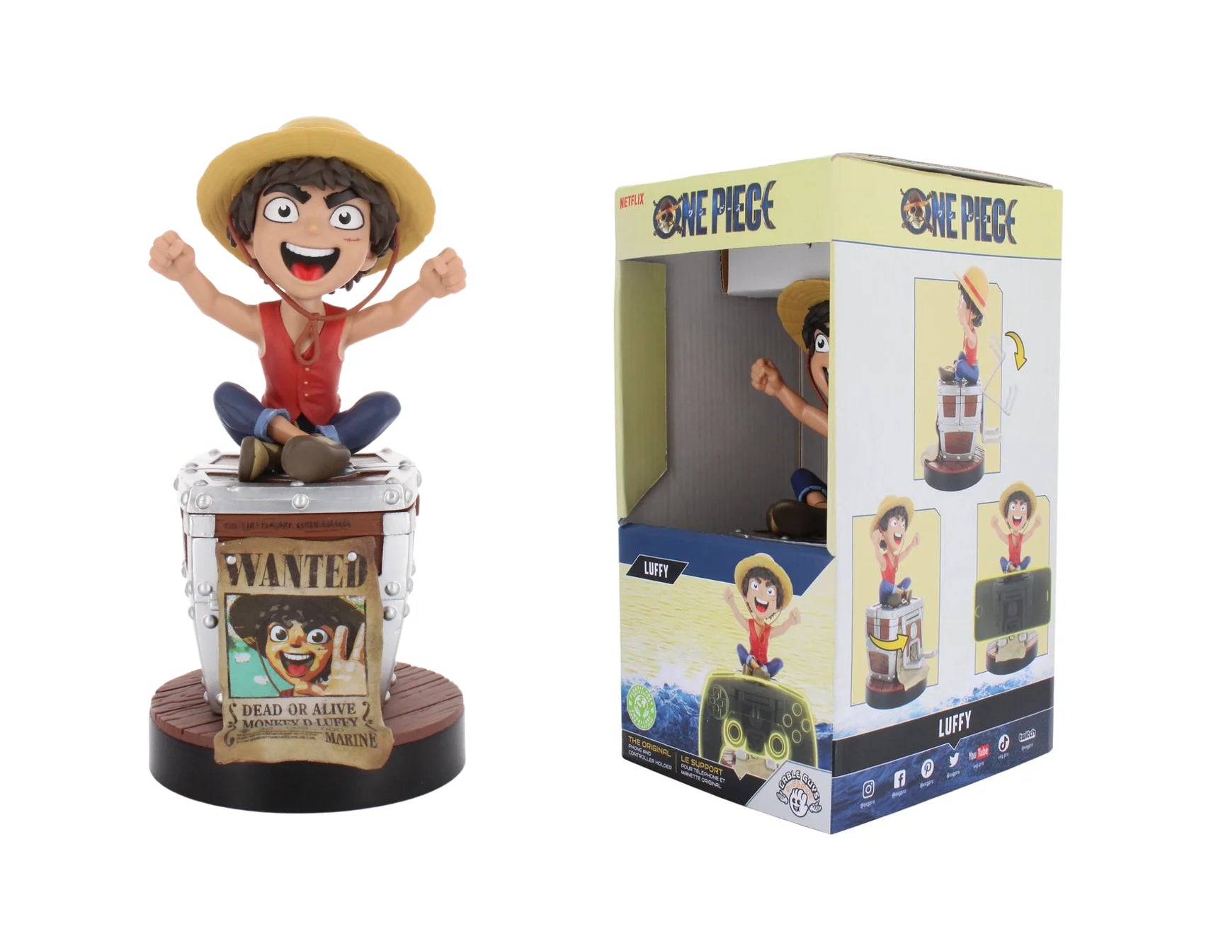 ONE PIECE NETFLIX - Luffy Wanted - Controller & Phone Support - 20cm