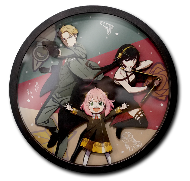 SPY X FAMILY - Loid, Yor & Anya - Wood Decor Frame 3D Poster 30x30cm