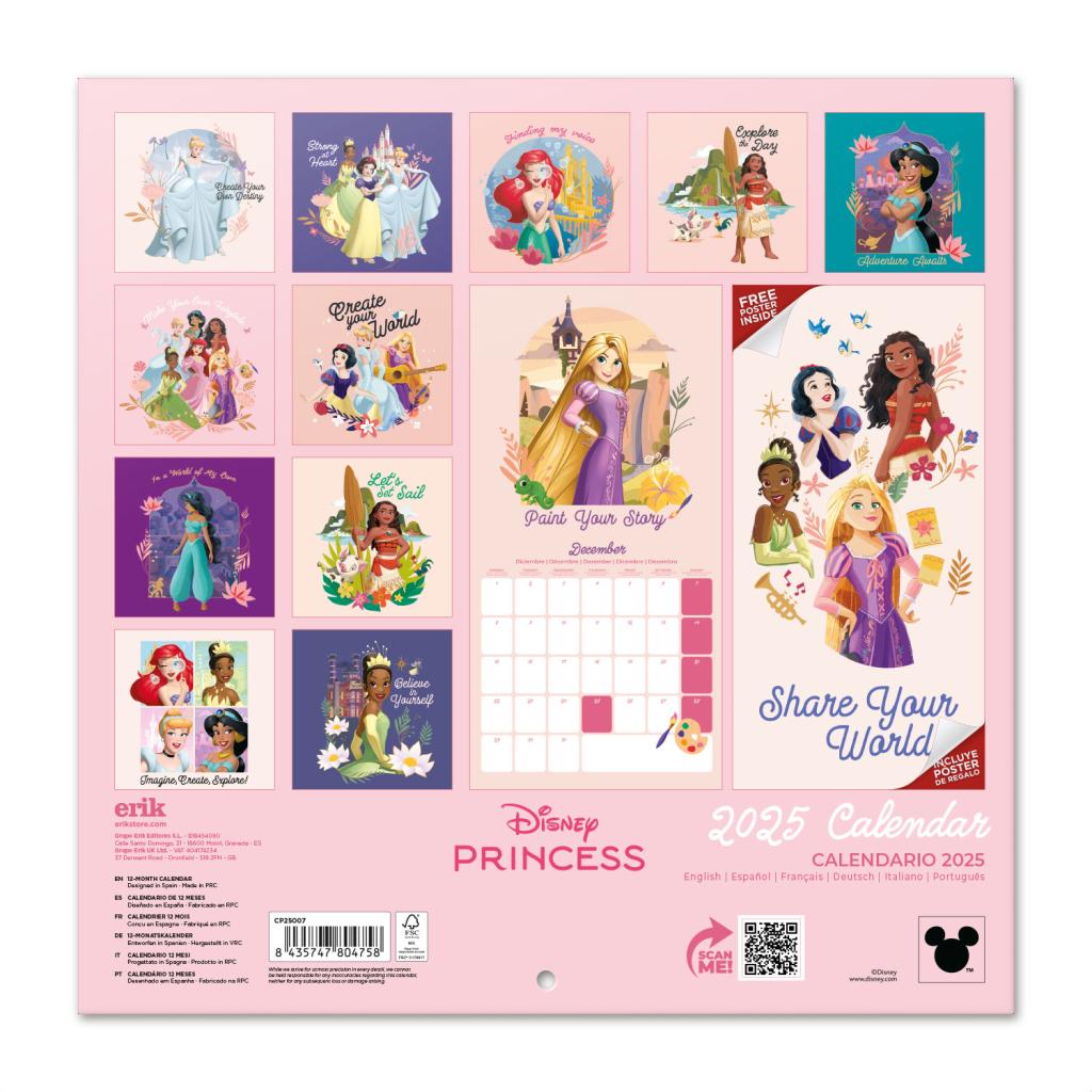 DISNEY - Princess - Wall Calendar 2025