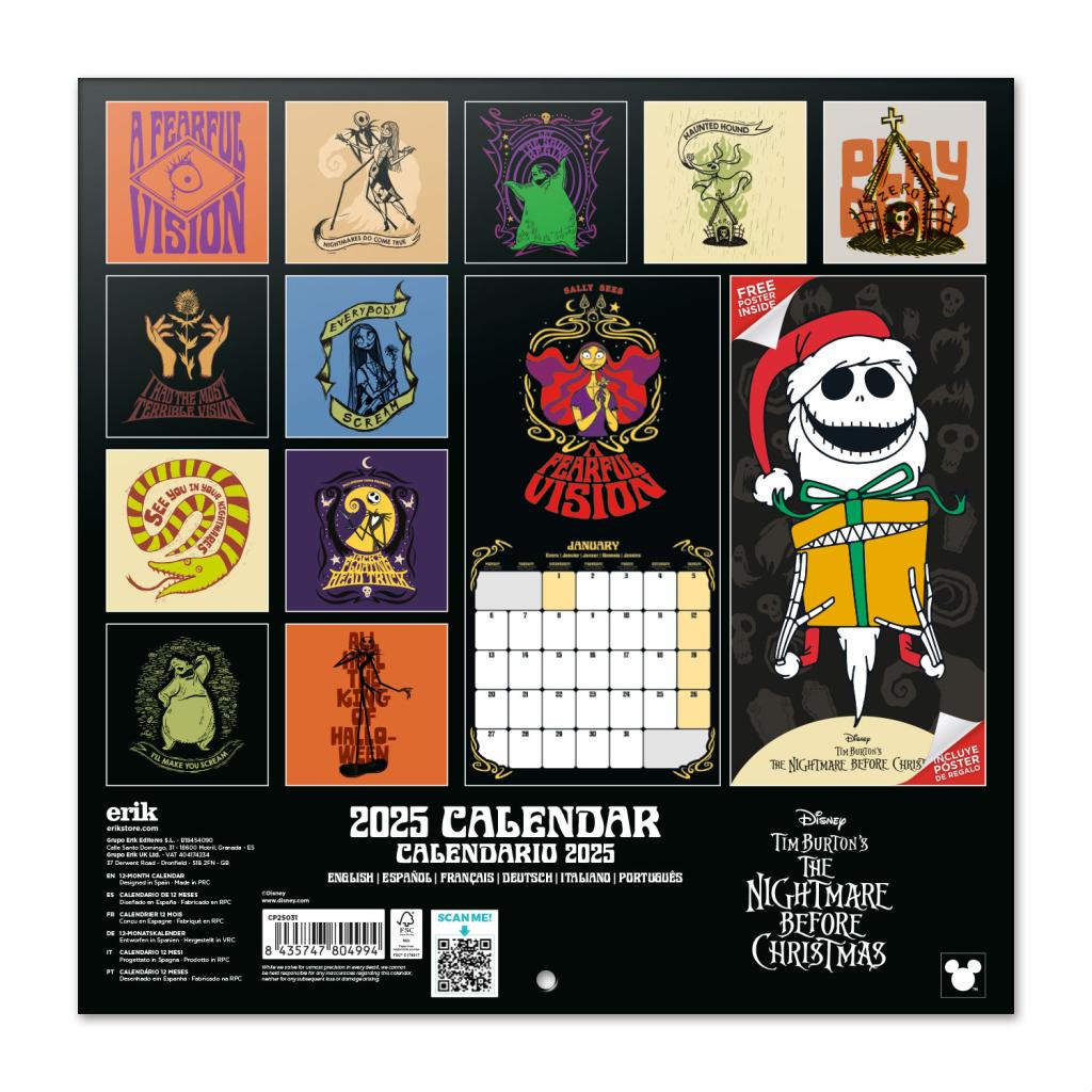 NIGHTMARE BEFORE XMAS - Wall Calendar 2025