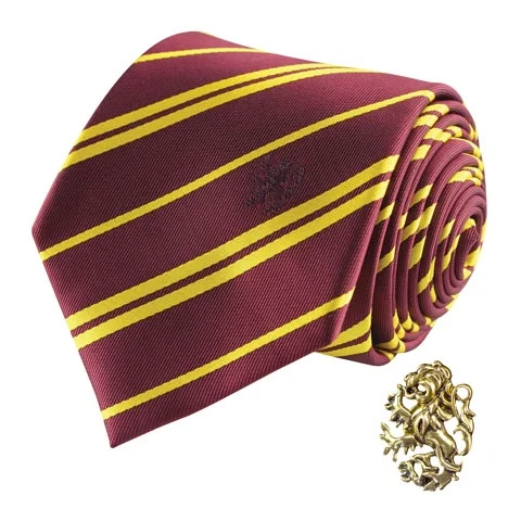 HARRY POTTER - Cravate Deluxe - Gryffondor avec Pin's