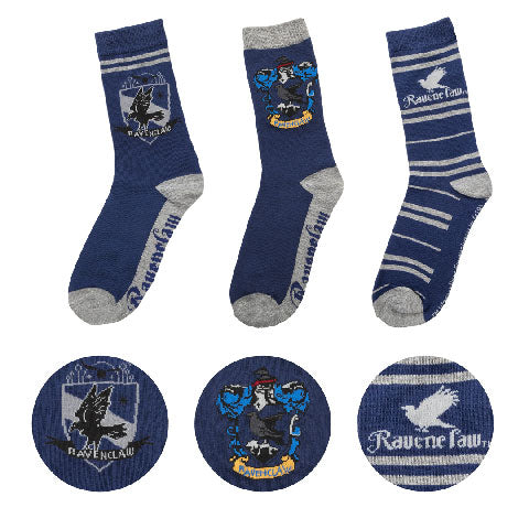 HARRY POTTER - Lot 3 paires - Chaussettes - Serdaigle - Taille 37-46