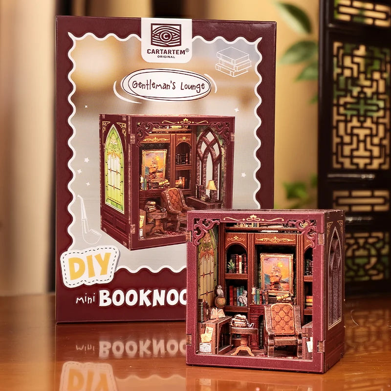MINI BOOK NOOK KIT - DIY- Gentlemans Lounge - With Magnets