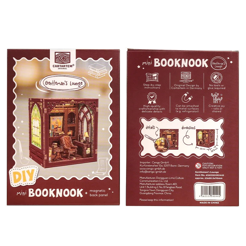 MINI BOOK NOOK KIT - DIY- Gentlemans Lounge - With Magnets