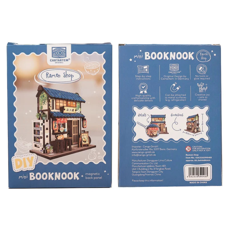 MINI BOOK NOOK KIT - DIY- Ramen Shop - With Magnets