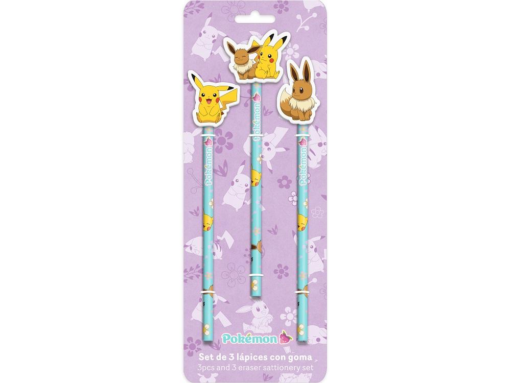 POKEMON - Flower Collection - Pack of 3 Pencils with Topper